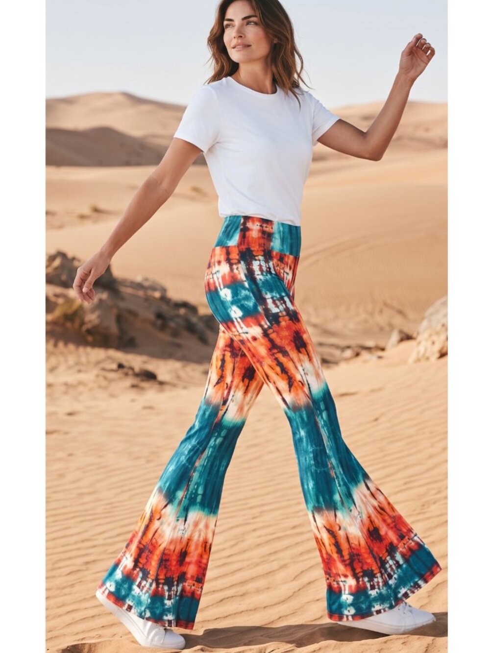 Nu Label Tie Dye high waist Bell Bottom knit Pants